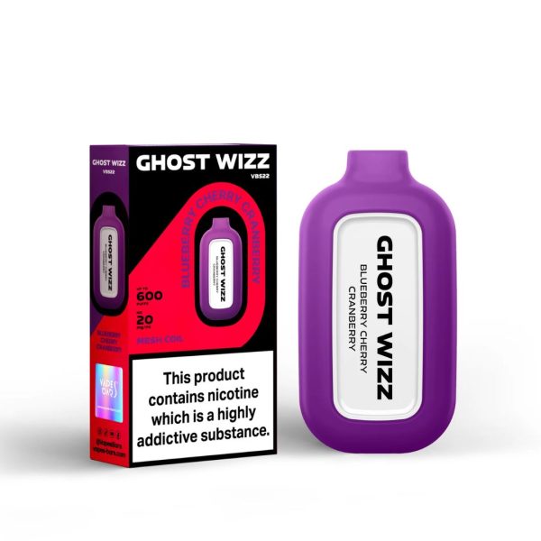 Ghost Wizz Blueberry Cherry Cranberry disposable vape